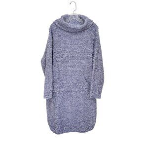 Softies Women's Marshmallow Lounger Sweater Dress Blue Marled Knit Size L/XL